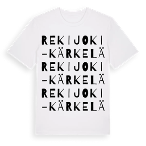 Rekijoki-Kärkelä ordlek t-shirt – ekologisk bomull t-shirt från Pinshirt