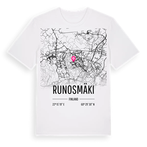 Runosmäki karta t-shirt – ekologisk bomull t-shirt från Pinshirt