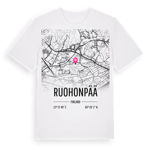 Ruohonpää karta t-shirt – ekologisk bomull t-shirt från Pinshirt
