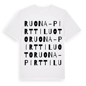 Ruona-Pirttiluoto ordlek t-shirt – ekologisk bomull t-shirt från Pinshirt