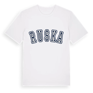 Ruska college t-shirt – ekologisk bomull t-shirt från Pinshirt