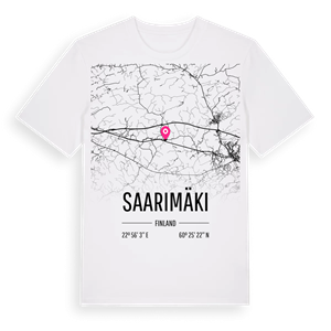Saarimäki karta t-shirt – ekologisk bomull t-shirt från Pinshirt