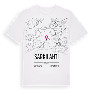 Särkilahti karta t-shirt – ekologisk bomull t-shirt från Pinshirt