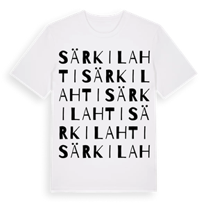 Särkilahti ordlek t-shirt – ekologisk bomull t-shirt från Pinshirt