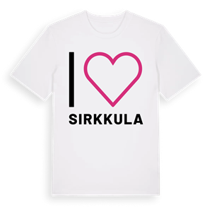 Jag älskar Sirkkula t-shirt stort tryck – ekologisk bomull t-shirt från Pinshirt