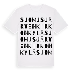 Suomusjärven kirkonkylä ordlek t-shirt – ekologisk bomull t-shirt från Pinshirt