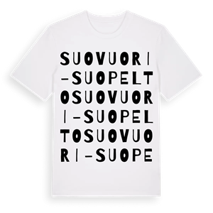 Suovuori-Suopelto ordlek t-shirt – ekologisk bomull t-shirt från Pinshirt