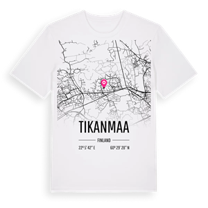 Tikanmaa karta t-shirt – ekologisk bomull t-shirt från Pinshirt