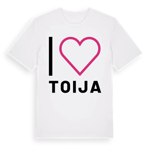Jag älskar Toija t-shirt stort tryck – ekologisk bomull t-shirt från Pinshirt