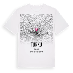 Turku karta t-shirt – ekologisk bomull t-shirt från Pinshirt