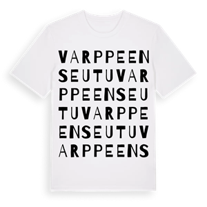Varppeenseutu ordlek t-shirt – ekologisk bomull t-shirt från Pinshirt
