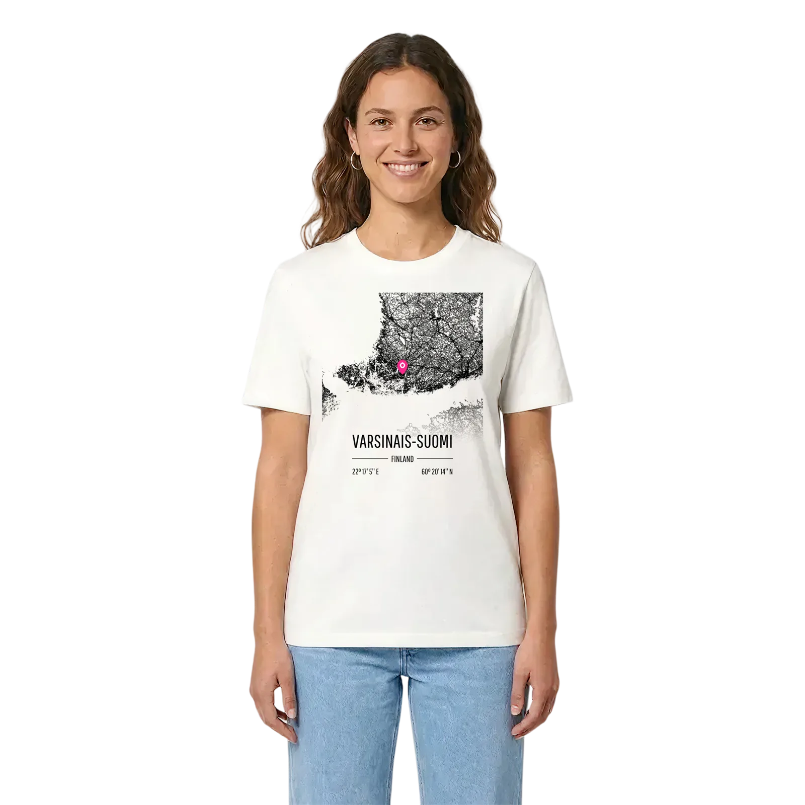 Varsinais-Suomi karta t-shirt – White, i miljö