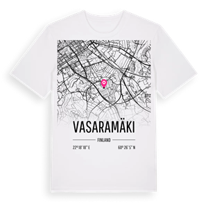 Vasaramäki karta t-shirt – ekologisk bomull t-shirt från Pinshirt