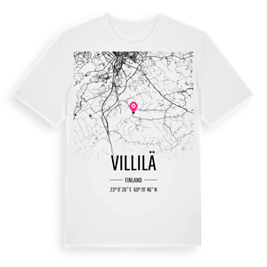 Villilä karta t-shirt – ekologisk bomull t-shirt från Pinshirt