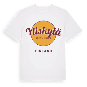 Yliskylä cirkel t-shirt – ekologisk bomull t-shirt från Pinshirt