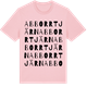Pink Cotton t-shirt med Abborrtjärn ordlek t-shirt