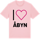 Pink Cotton t-shirt med Jag älskar Åbyn t-shirt stort tryck
