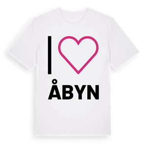 Jag älskar Åbyn t-shirt stort tryck – ekologisk bomull t-shirt från Pinshirt