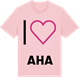 Pink Cotton t-shirt med Jag älskar Aha t-shirt stort tryck