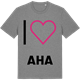 Mid Heather Gray t-shirt med Jag älskar Aha t-shirt stort tryck