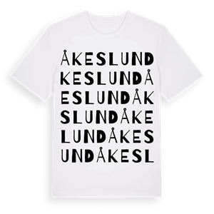 Åkeslund ordlek t-shirt – ekologisk bomull t-shirt från Pinshirt