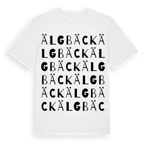 Älgbäck ordlek t-shirt – ekologisk bomull t-shirt från Pinshirt