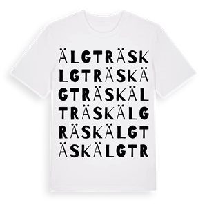 Älgträsk ordlek t-shirt – ekologisk bomull t-shirt från Pinshirt