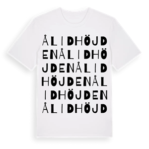 Ålidhöjden ordlek t-shirt – ekologisk bomull t-shirt från Pinshirt
