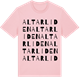 Pink Cotton t-shirt med Altarliden ordlek t-shirt