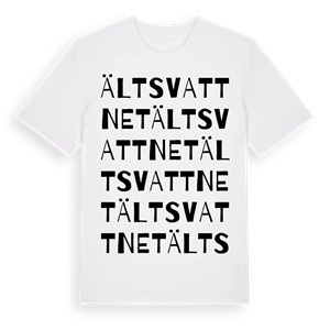 Ältsvattnet ordlek t-shirt – ekologisk bomull t-shirt från Pinshirt