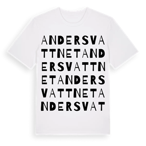 Andersvattnet ordlek t-shirt – ekologisk bomull t-shirt från Pinshirt