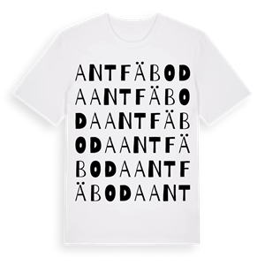 Antfäboda ordlek t-shirt – ekologisk bomull t-shirt från Pinshirt