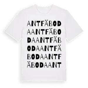 Antfäboda ordlek t-shirt – ekologisk bomull t-shirt från Pinshirt