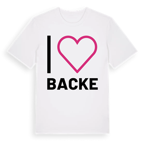 Jag älskar Backe t-shirt stort tryck – ekologisk bomull t-shirt från Pinshirt