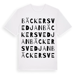Bäckersvedjan ordlek t-shirt – ekologisk bomull t-shirt från Pinshirt