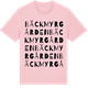 Pink Cotton t-shirt med Bäckmyrgården ordlek t-shirt