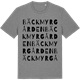 Mid Heather Gray t-shirt med Bäckmyrgården ordlek t-shirt
