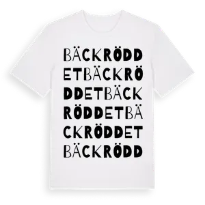 Bäckröddet ordlek t-shirt – ekologisk bomull t-shirt från Pinshirt