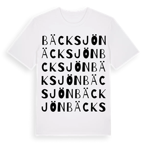 Bäcksjön ordlek t-shirt – ekologisk bomull t-shirt från Pinshirt