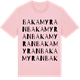 Pink Cotton t-shirt med Bakamyran ordlek t-shirt