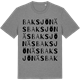 Mid Heather Gray t-shirt med Baksjönäs ordlek t-shirt
