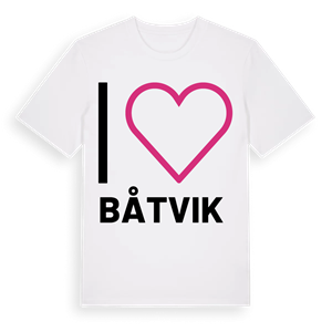 Jag älskar Båtvik t-shirt stort tryck – ekologisk bomull t-shirt från Pinshirt