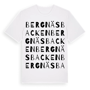 Bergnäsbacken ordlek t-shirt – ekologisk bomull t-shirt från Pinshirt