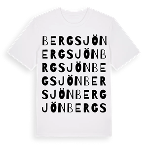 Bergsjön ordlek t-shirt – ekologisk bomull t-shirt från Pinshirt