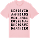 Pink Cotton t-shirt med Bergsvedjan ordlek t-shirt