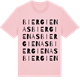 Pink Cotton t-shirt med Biergienas ordlek t-shirt