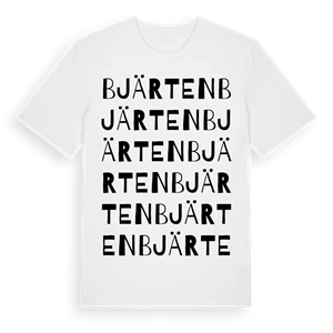 Bjärten ordlek t-shirt – ekologisk bomull t-shirt från Pinshirt