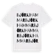 White t-shirt med Björkhammar ordlek t-shirt