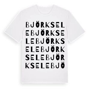 Björksele ordlek t-shirt – ekologisk bomull t-shirt från Pinshirt