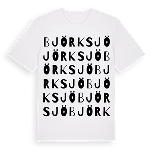 Björksjö ordlek t-shirt – ekologisk bomull t-shirt från Pinshirt